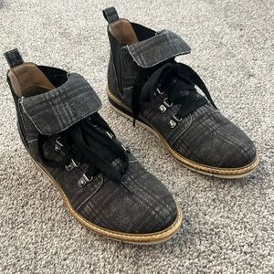 Adam Tucker Plaid Wedge Boot Lace Up Ankle Style Slip On Me Too Style Size 8